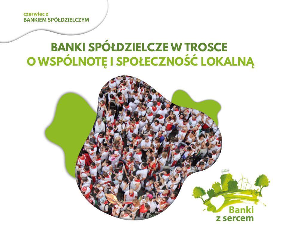 Grafika z grupą ludzi w biało-czerwonych ubraniach
